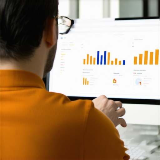 Business owner reviewing local SEO and CTR performance data on a laptop