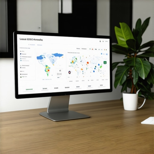 Computer screen showing local SEO and map analytics.