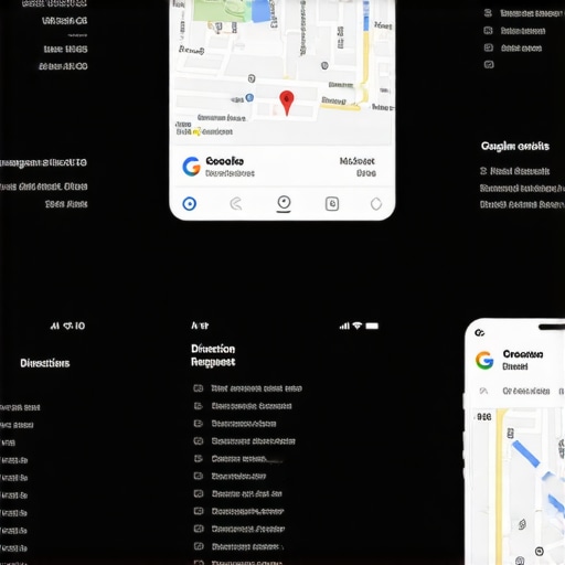 Infographic illustrating user interactions with Google Maps, highlighting clicks, directions, and photo uploads.