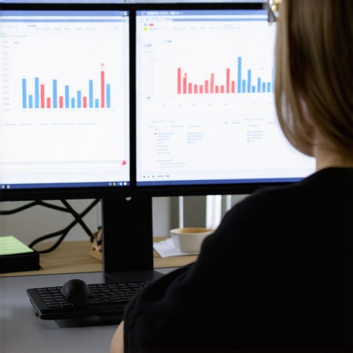 Person reviewing local SEO metrics and CTR signals on a computer