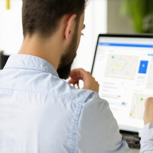Business owner analyzing data for Google Maps ranking