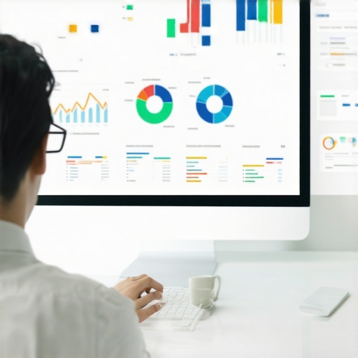 Marketer analyzing CTR data on a computer for local SEO strategy