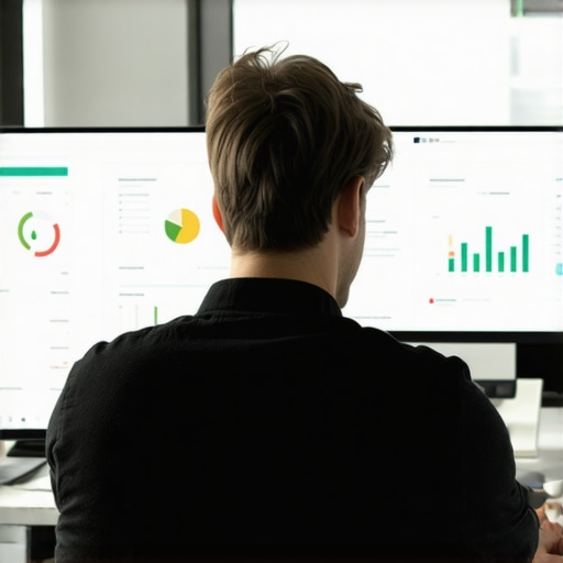 Marketer reviewing local SEO and CTR analytics on a laptop.