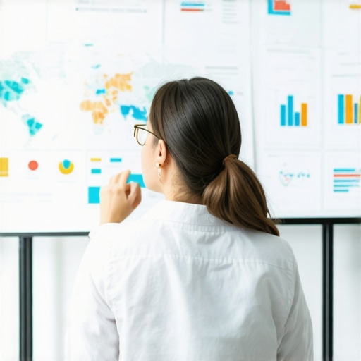 Expert analyzing data charts for optimizing local map rankings