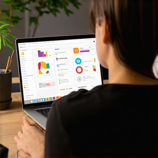 Person analyzing local SEO data on a laptop in an office