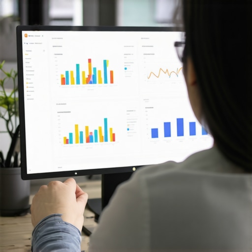 Person reviewing analytics and rankings on a computer for long-term Google Maps success.