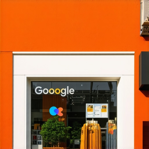A vibrant local storefront with a highly engaging Google My Business profile illustration