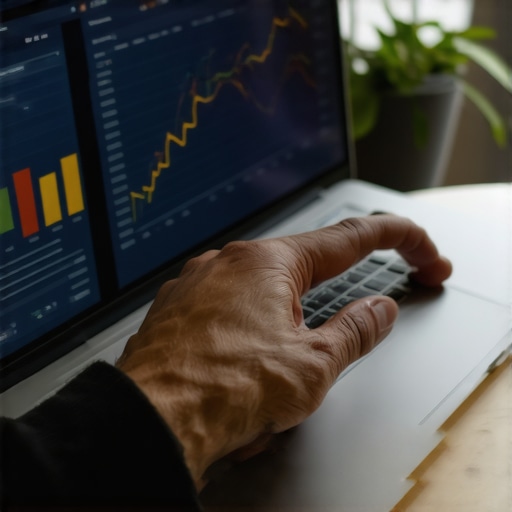 A person analyzing local SEO data on a laptop with graphs and charts.