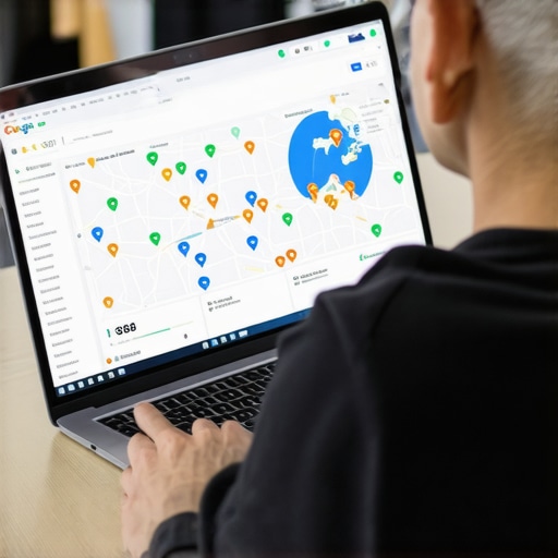 Person reviewing map click analytics on computer, indicating tools used for maintaining local SEO efforts.