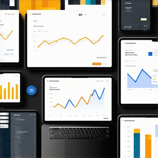Screens displaying analytics dashboards and SEO tools in use for map clicks and CTR monitoring