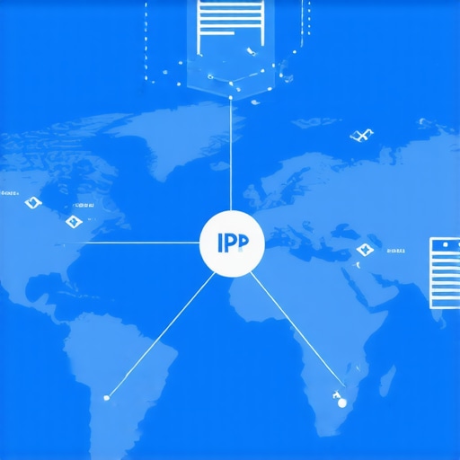 Diagram showing network routing through regional IP addresses to enhance local Google Maps ranking