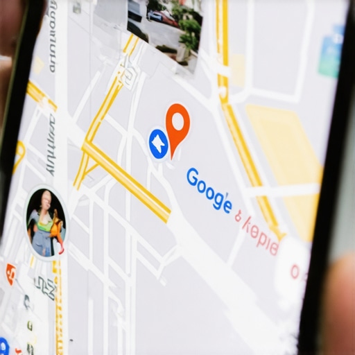 Close-up of a smartphone displaying an attractive Google Maps business profile with eye-catching visuals