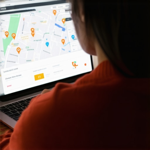 User reviewing local SEO metrics and map click analytics to improve rankings.