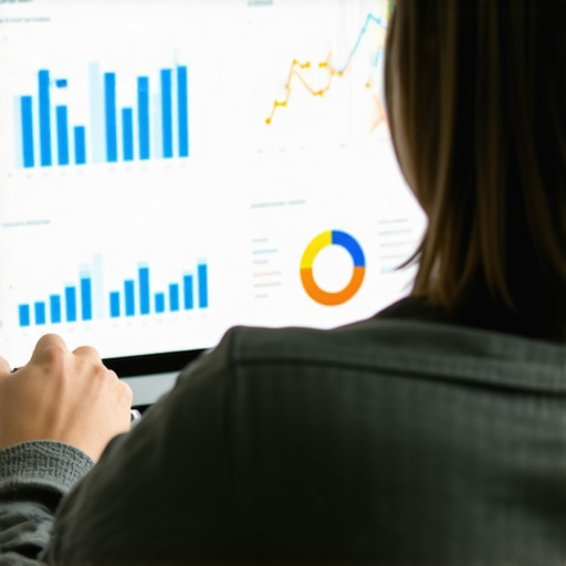 Person reviewing analytics dashboards on local search and CTR performance