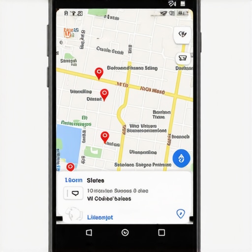 Smartphone screen showing active Google Maps interactions with local listings