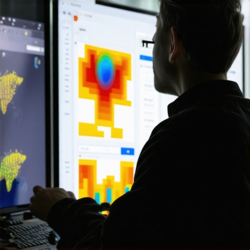 Heatmap Data Analysis for Map Click Optimization Person reviewing heatmap analytics to optimize local map clicks.