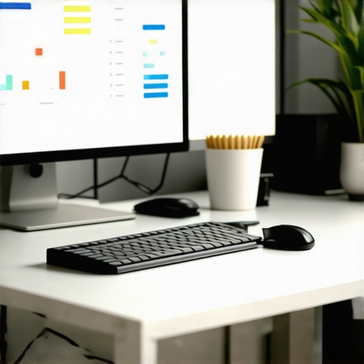 SEO Tools and Data Analytics Workspace Modern digital workspace showing SEO tools and analytics dashboards for local SEO management.