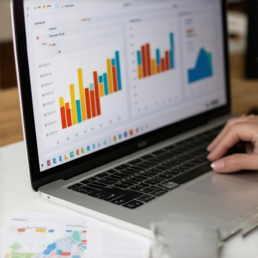 Analyzing Local SEO Data for Nuance Person reviewing detailed local SEO analytics on laptop with charts and maps.