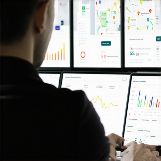 A person reviewing local SEO and maps click optimization data on computer screens.