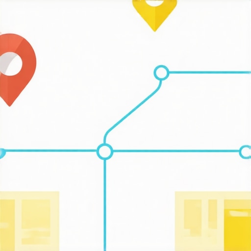 Diagram showing users following targeted keywords and proximity cues to reach optimized map listings.
