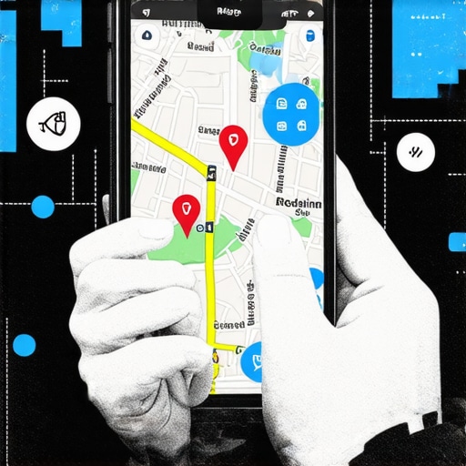 Understanding Map Engagement Metrics User engaging with smartphone map app highlighting clicks and ranking signals.