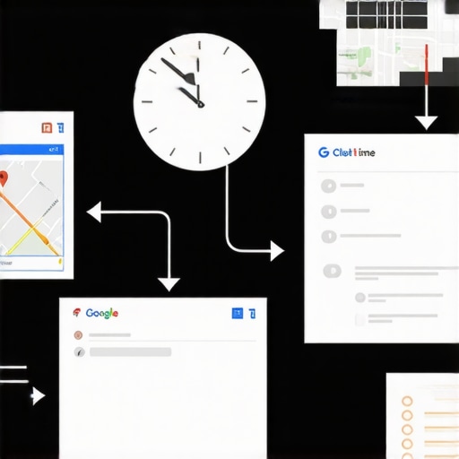 Diagram illustrating how user interactions like clicks and dwell time impact local search rankings.
