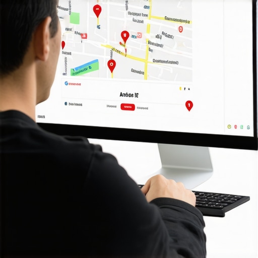 Person setting up verified local IPs on a computer for improved Google Maps rankings.